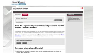 
                            8. How do I update my username and password for the Nissan Owner's ...
