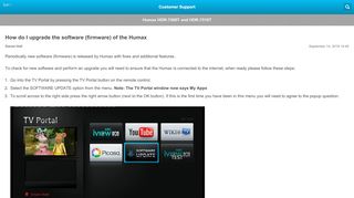 
                            3. How do I upgrade the software (firmware) of the Humax ...