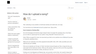 
                            4. How do I upload a song? – Audiomack