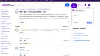 
                            8. how do i use my.anfcorp.com? | Yahoo Answers