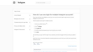 
                            3. How do I use one login for multiple Instagram accounts? | Instagram ...