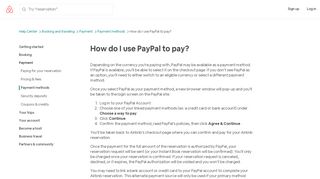 
                            3. How do I use PayPal to pay? | Airbnb Help Center