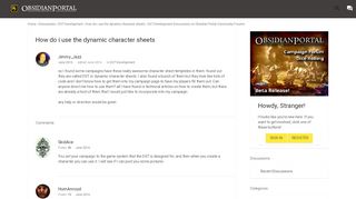 
                            2. How do i use the dynamic character sheets - Obsidian Portal ...