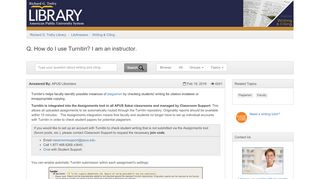 
                            2. How do I use Turnitin? I am an instructor. - LibAnswers