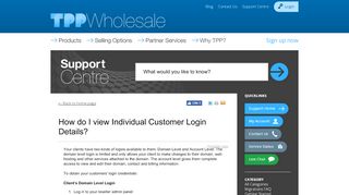 
                            2. How do I view Individual Customer Login Details? - TPP Wholesale