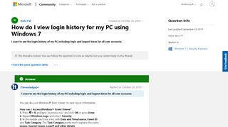 
                            1. How do I view login history for my PC using Windows 7 ...