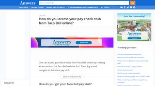 
                            9. How do you access your pay check stub from …