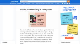 
                            7. How do you chat in airg in a computer - answers.com