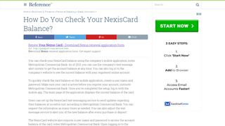 
                            8. How Do You Check Your NexisCard Balance? | Reference.com