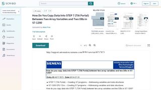 
                            9. How Do You Copy Data Into STEP 7 (TIA Portal) Between Two Array ...