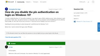 
                            2. How do you disable the pin authentication on login …