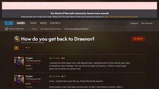 
                            2. How do you get back to Draenor? - World of Warcraft Forums ...