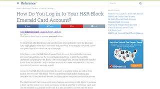 
                            8. How Do You Log in to Your H&R Block Emerald Card Account ...