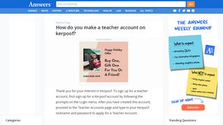 
                            7. How do you make a teacher account on kerpoof - answers.com