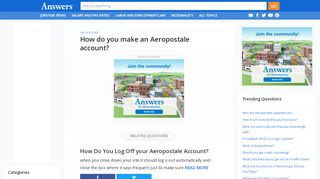 
                            8. How do you make an Aeropostale account - answers.com