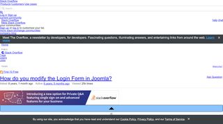 
                            8. How do you modify the Login Form in Joomla? - Stack Overflow