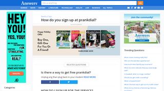 
                            1. How do you sign up at prankdial - answers.com