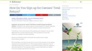 
                            5. How Do You Sign up for Caesars' Total Return? | Reference.com