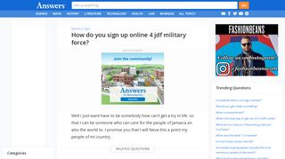 
                            3. How do you sign up online 4 jdf military force? - Answers.com