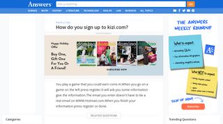 
                            6. How do you sign up to kizi.com