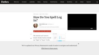 
                            1. How Do You Spell Log In? - Forbes