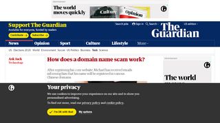 
                            2. How does a domain name scam work? | Technology | The ...