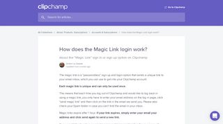 
                            9. How does the Magic Link login work? | Clipchamp Help Center