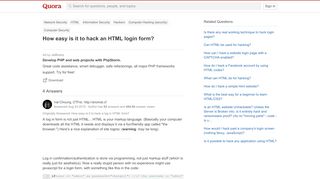 
                            6. How easy is it to hack an HTML login form? - Quora