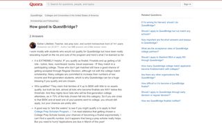 
                            7. How good is QuestBridge? - Quora