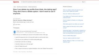 
                            9. How I can delete my profile from Aisle, the dating app? They don't ...