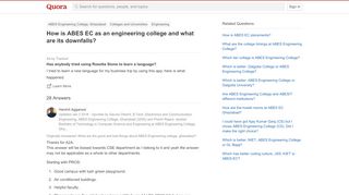 
                            7. How is ABES EC as an engineering college and what are its ...