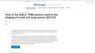 
                            6. How is the IASLC TNM system used in the staging of small cell lung ...