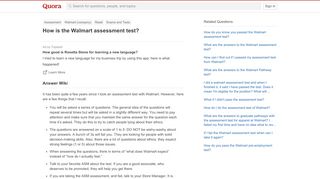 
                            7. How is the Walmart assessment test? - Quora