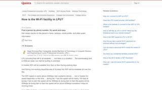 
                            1. How is the Wi-Fi facility in LPU? - Quora