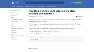 
                            6. How long are photos and videos in my story available on Facebook ...