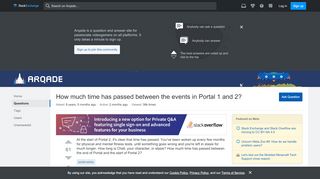 
                            5. How much time has passed between the events in Portal 1 and 2 ...