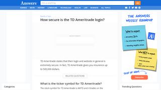 
                            7. How secure is the TD Ameritrade login - answers.com