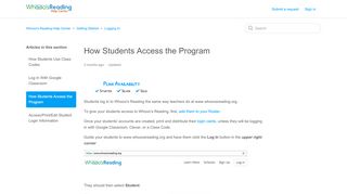 
                            8. How Students Access the Program - Whooo's Reading