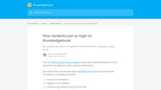 
                            3. How students join or login to Knowledgehook ...