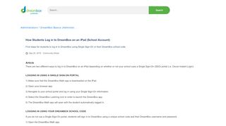 
                            8. How Students Log in to DreamBox on an iPad (School Account)