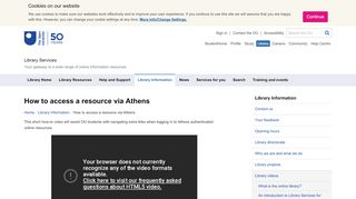 
                            9. How to access a resource via Athens | Library Services | Open University