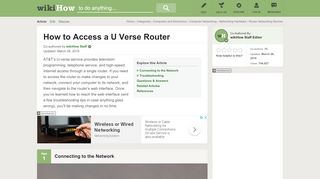 
                            2. How to Access a U Verse Router - wikiHow