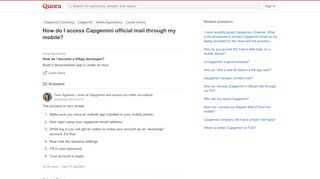 
                            4. How to access Capgemini official mail through my mobile - Quora