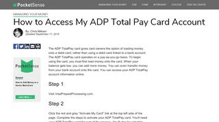 
                            3. How to Access My ADP Total Pay Card Account | Pocketsense