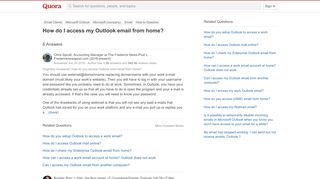 
                            3. How to access my Outlook email from home - Quora