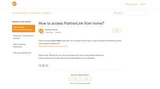 
                            8. How to access PartnerLink from home? – JLP …