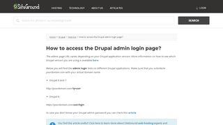 
                            10. How to access the Drupal admin login page? - SiteGround