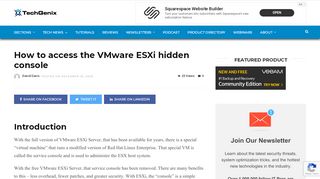 
                            8. How to access the VMware ESXi hidden console - TechGenix