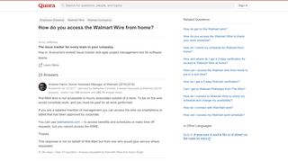 
                            8. How to access the Walmart Wire from home - Quora