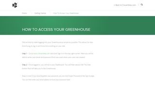 
                            1. How To Access Your Greenhouse - Clover Sites Help Center